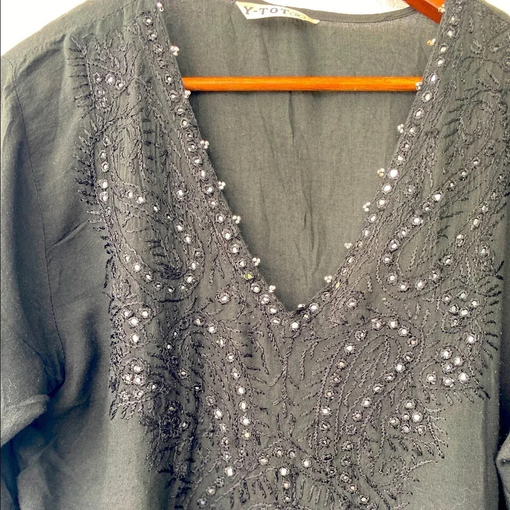 Top India Black M Ytot Embroidered sequins‎ - Picture 3 of 6